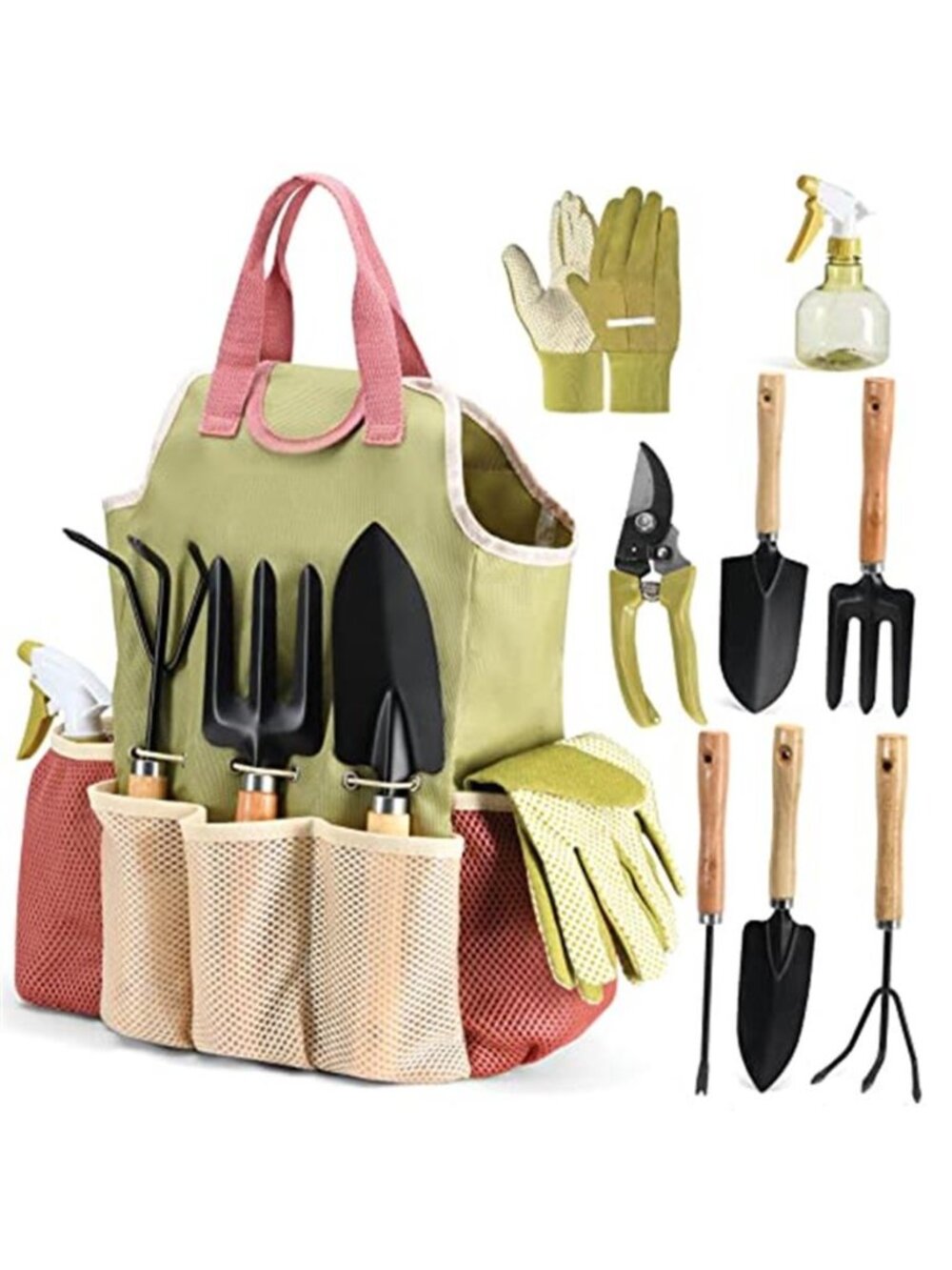 Gardening Tools Set of 10 - Complete Heavy Duty Garden Tools Set with Fashion